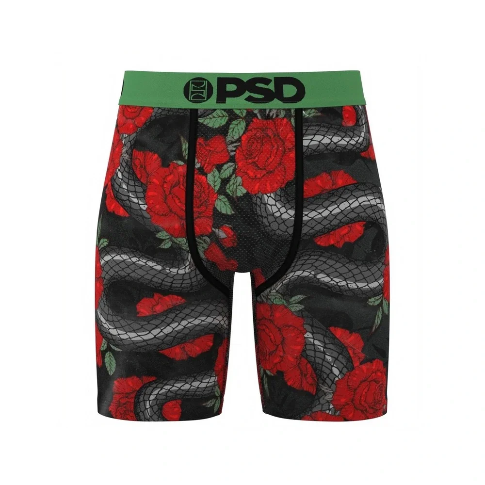 PSD Mens 3 Pack Premium Boxer Briefs Lux Loot Shark Snake Money Multi Color M